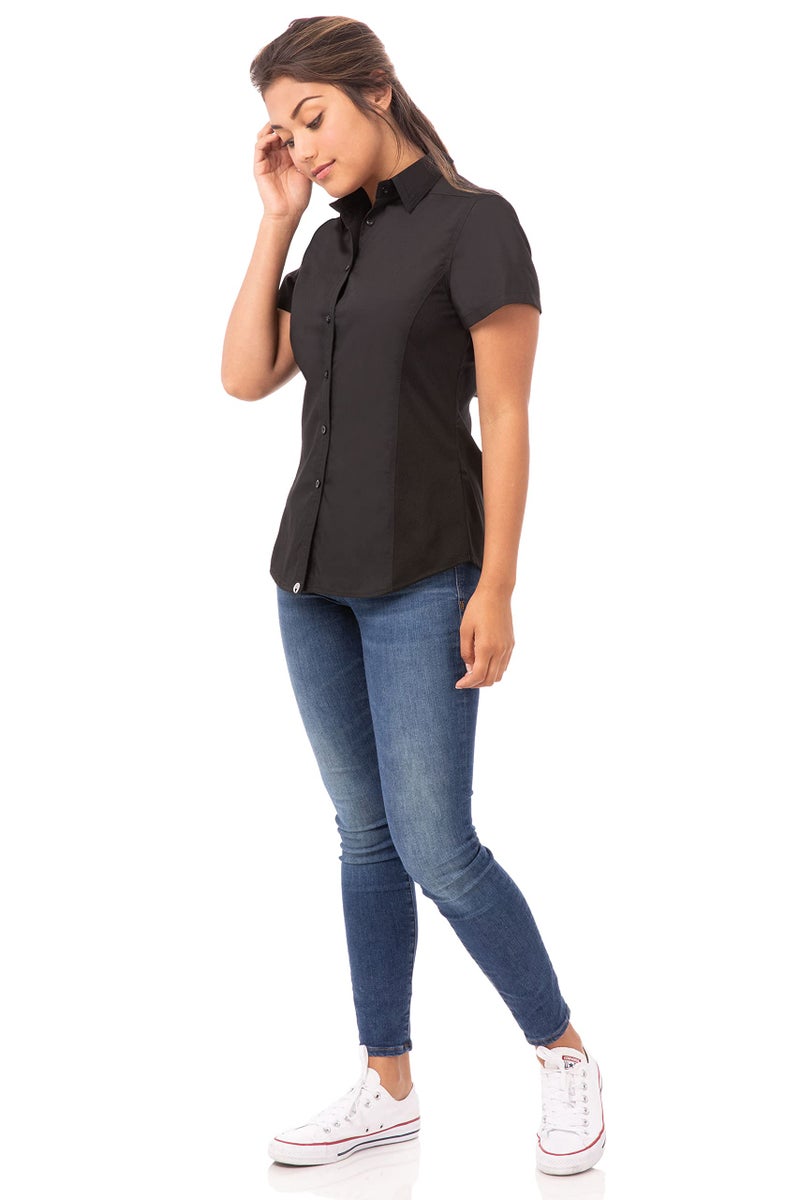 Chef Works Women's Universal Shirt, Black, X-Large - Image 2